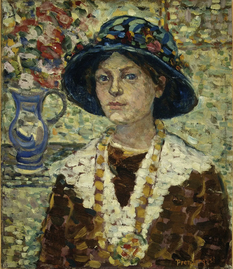 Portrait of a Girl with Flowers - Maurice Prendergast