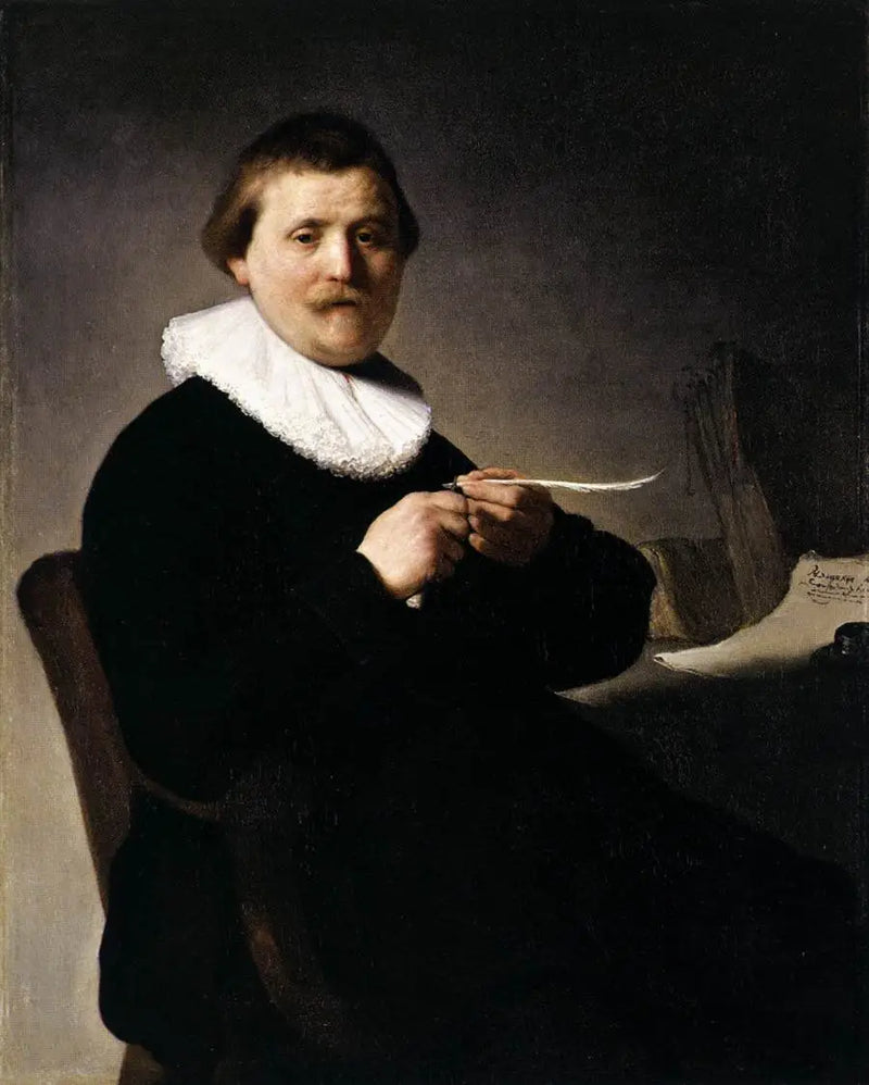 Portrait of a Man Carving His Quill - Rembrandt