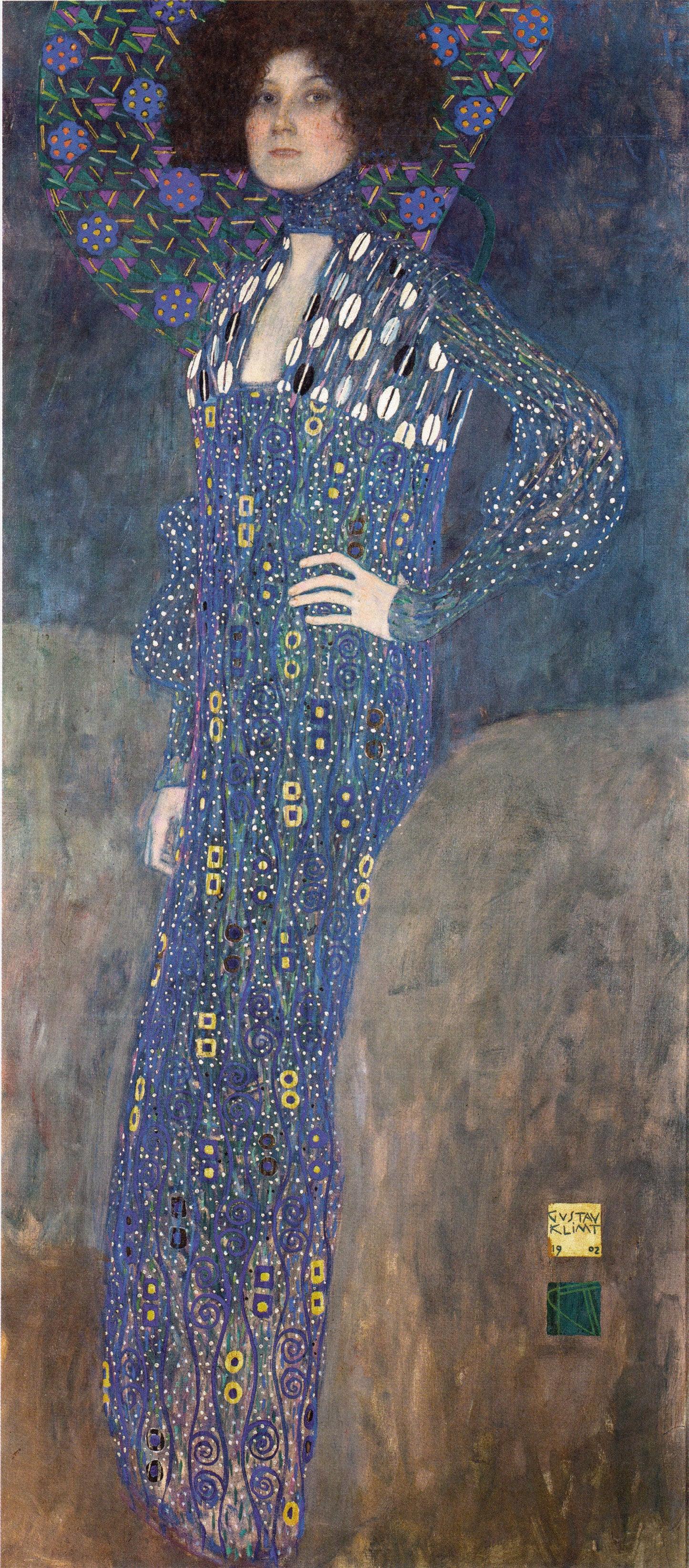 💙 Portrait of Emilie Flöge – Gustav Klimt (1902)