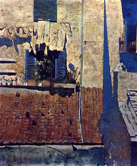 La Maison aux persiennes bleues - Henrique Pousão