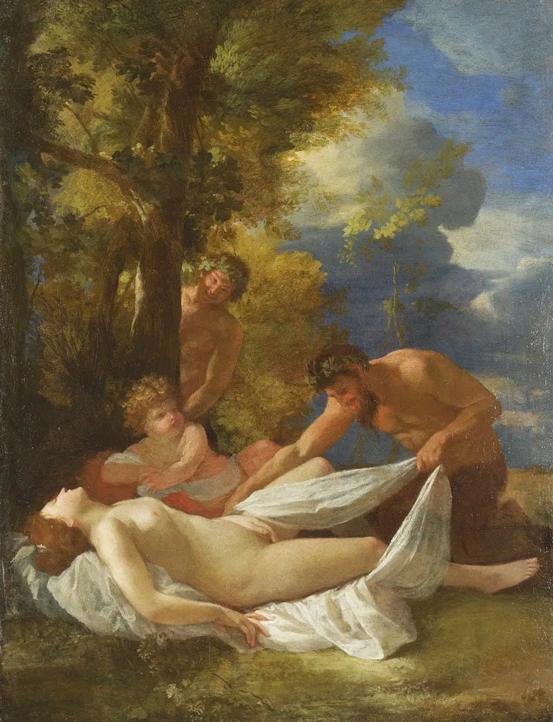 Sleeping Nymph surprised by Satyrs - Nicolas Poussin