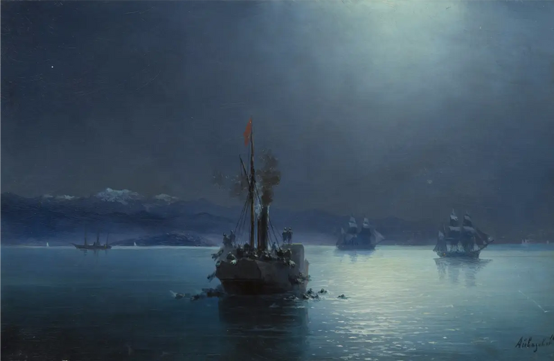 Quiet Night: Armenians Thrown Overboard from Turkish Ships - Ivan Aivazovsky