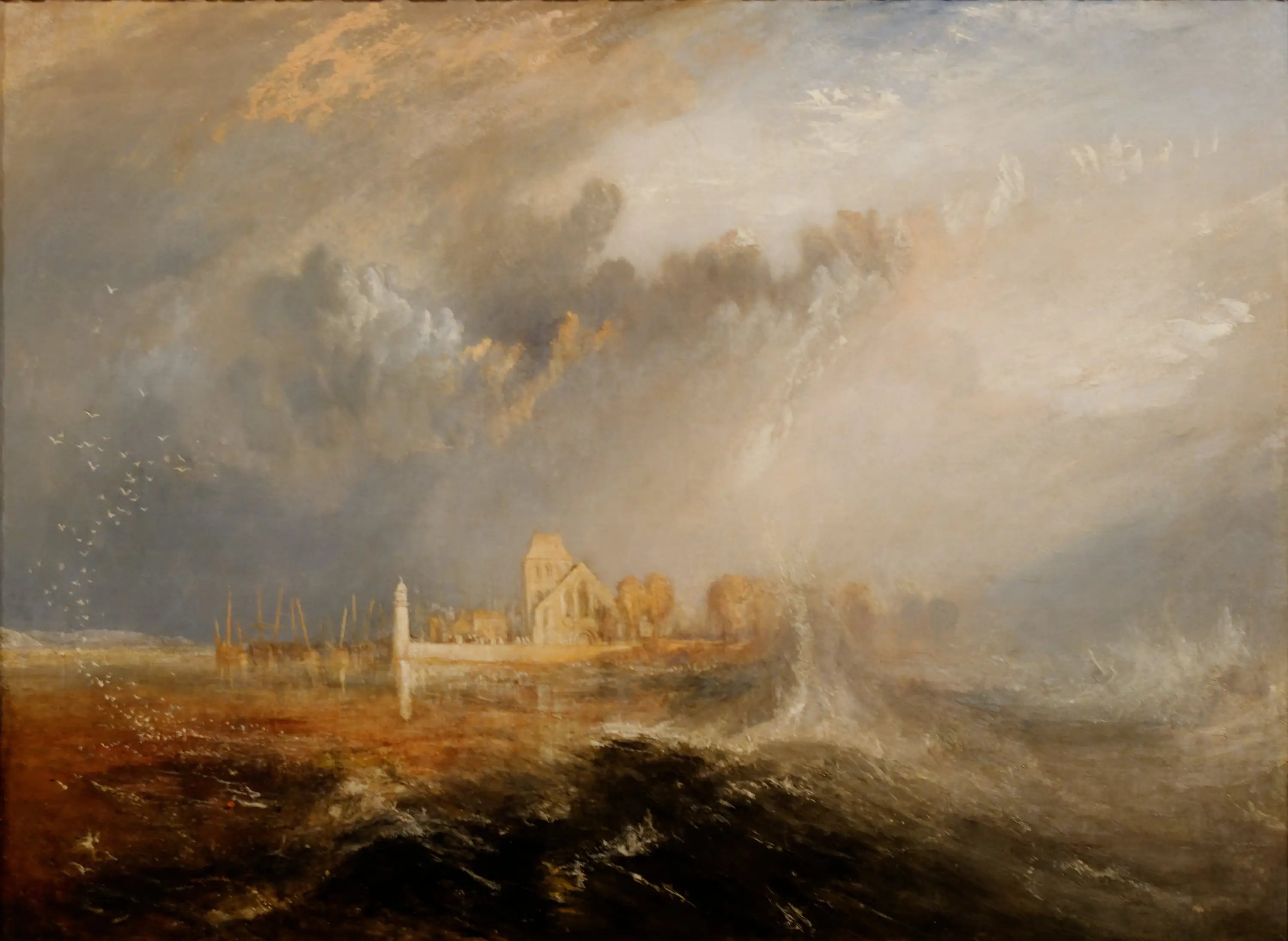 Reproduction du tableau « Quillebeuf, embouchure de la Seine. - J. M. W. Turner » par Alpha Reproduction en peinture à l’huile