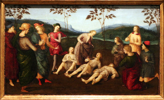 Reproduction du tableau « Le miracle de saint Eusèbe de Crémone - Raphaël Sanzio » par Alpha Reproduction en peinture à l’huile
