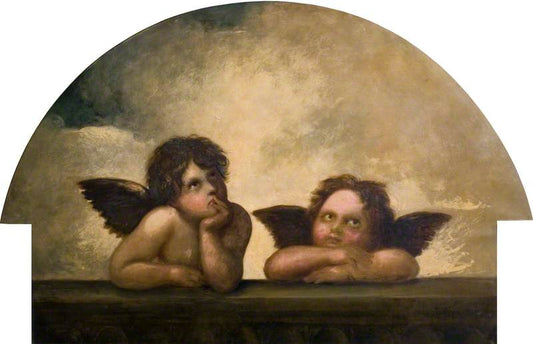 Reproduction du tableau « Chérubins de la Madone Sixtine - Raphaël Sanzio » par Alpha Reproduction en peinture à l’huile