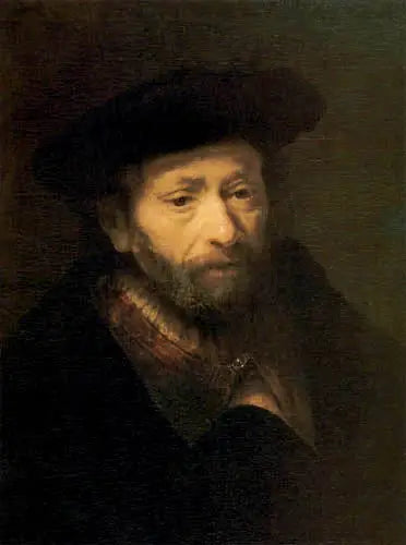 Portrait of an old bearded man with a hand in his coat - Rembrandt