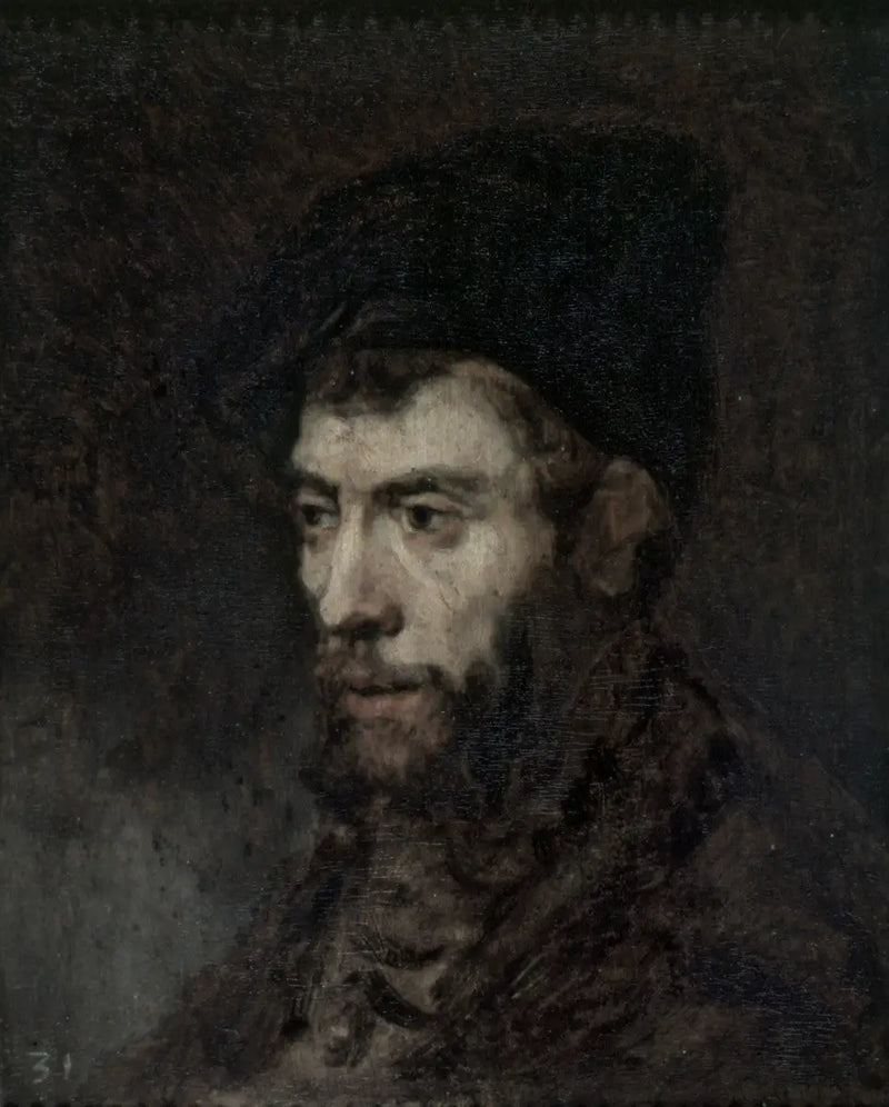 Man wearing a beret looking to the left - Rembrandt