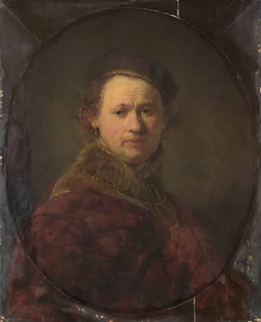 Self-Portrait with Beret and Red Coat - Rembrandt