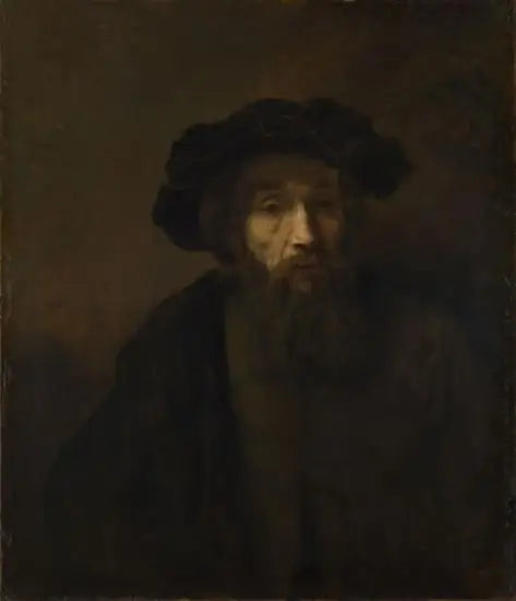A bearded man with a cap - Rembrandt