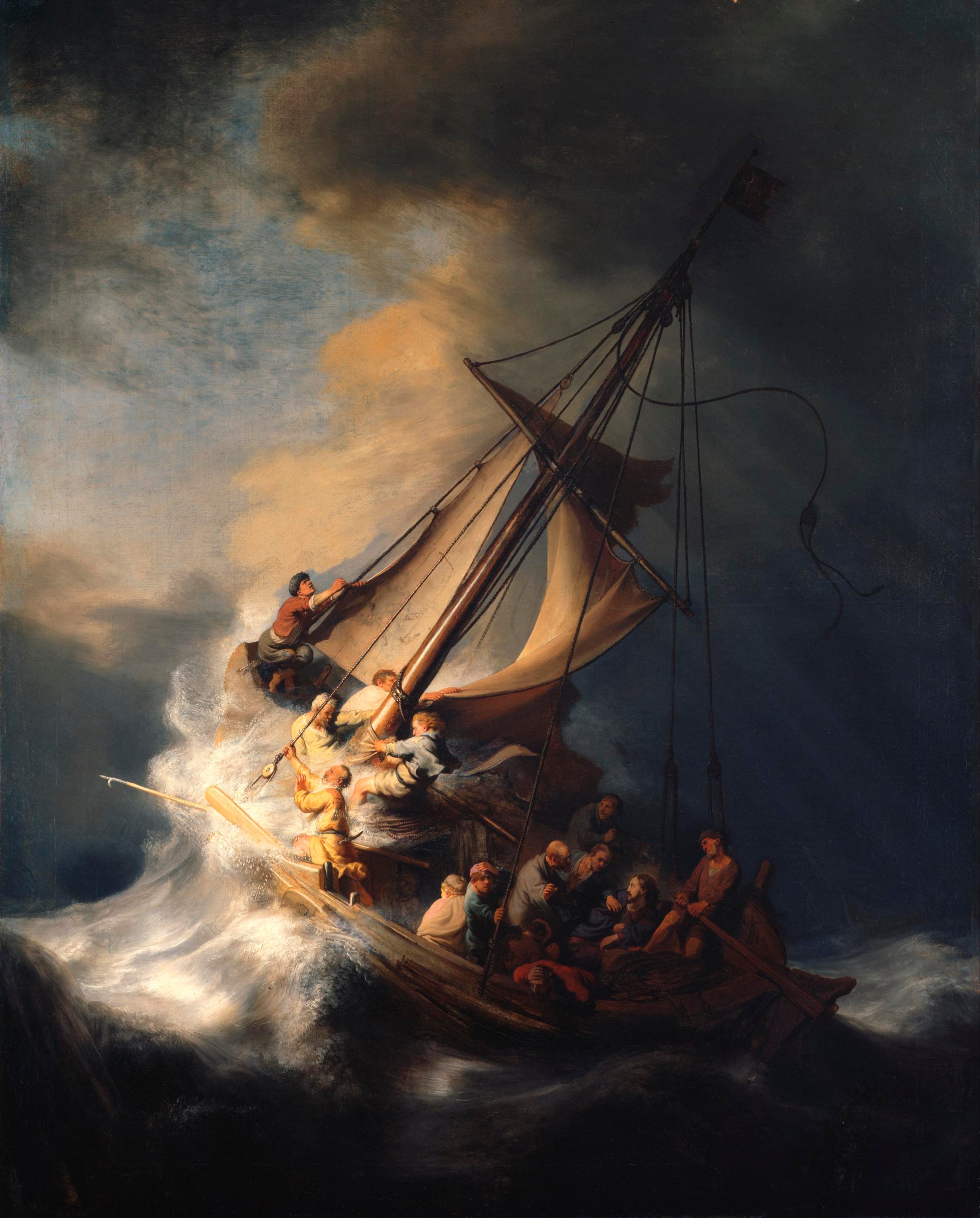 Reproduction du tableau « La Tempête sur la mer de Galilée - Rembrandt » par Alpha Reproduction en peinture à l’huile