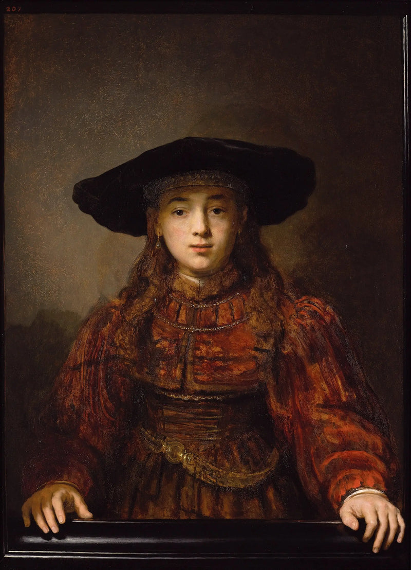 Young Girl in a Frame - Rembrandt
