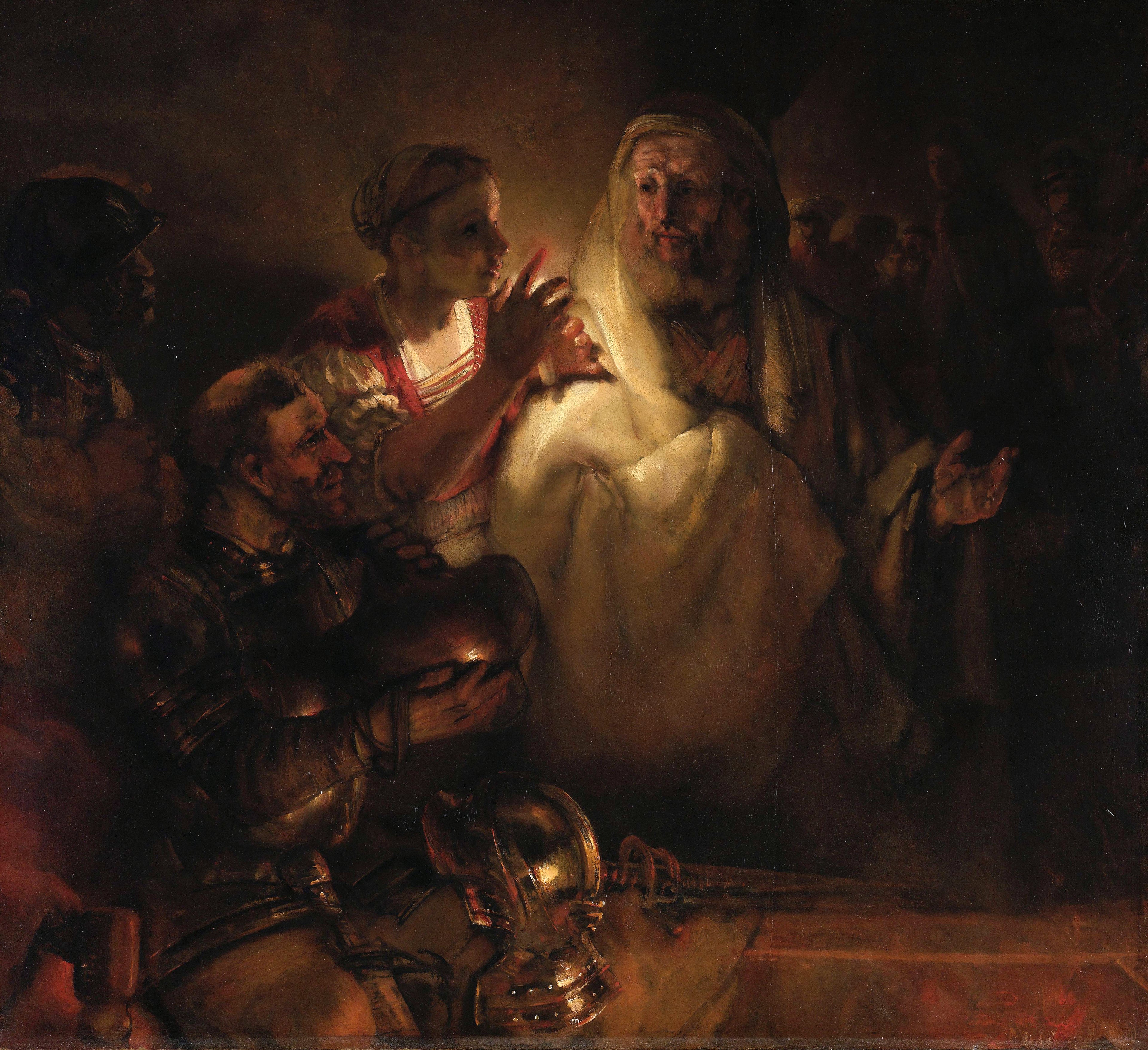 Reproduction du tableau « Le Reniement de saint Pierre - Rembrandt » par Alpha Reproduction en peinture à l’huile