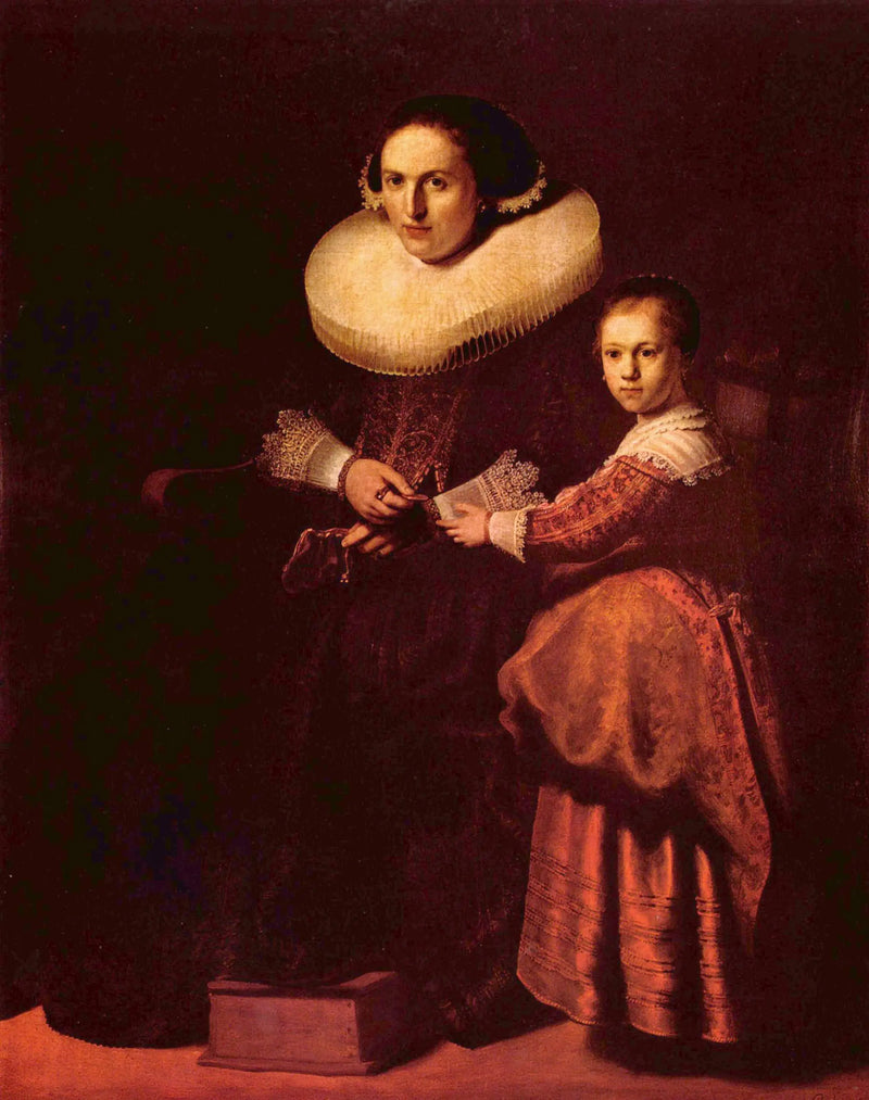Portraits of Susanna van Collen and her daughter Anna - Rembrandt