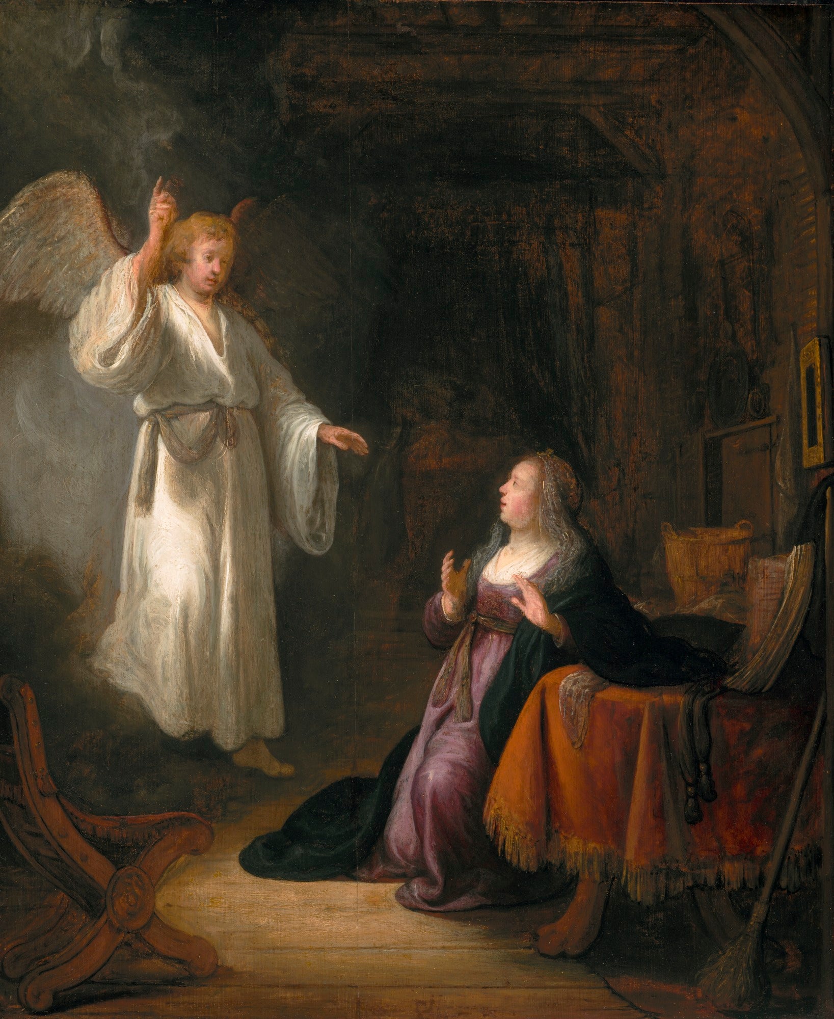 Reproduction du tableau « L'Annonciation - Rembrandt » par Alpha Reproduction en peinture à l’huile