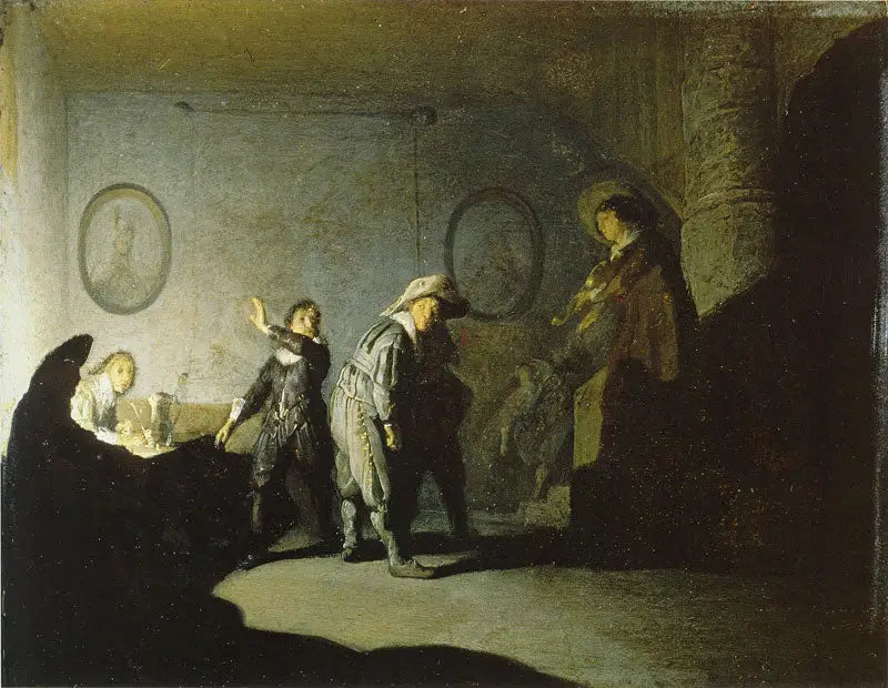Interior with Figures (The Warm Hand) - Rembrandt
