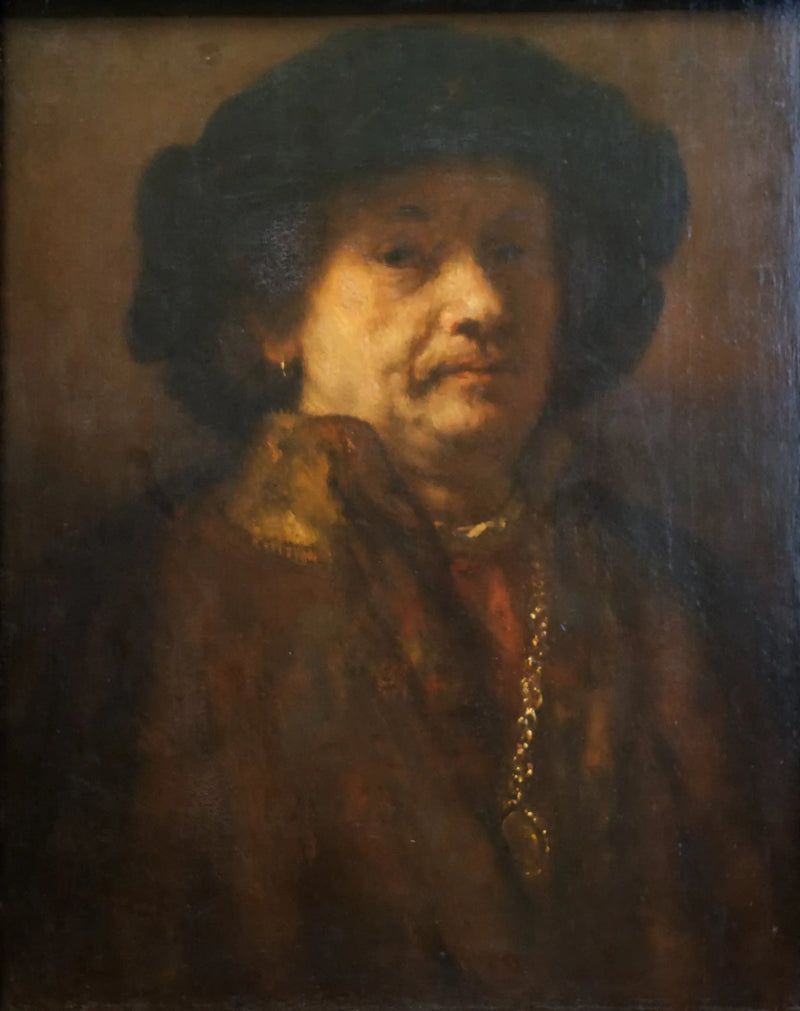 Self-Portrait with Black Beret and Gold Chain - Rembrandt