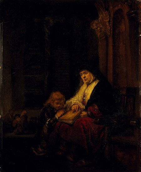 Reproduction du tableau « La prophétesse Anne au Temple - Rembrandt » par Alpha Reproduction en peinture à l’huile