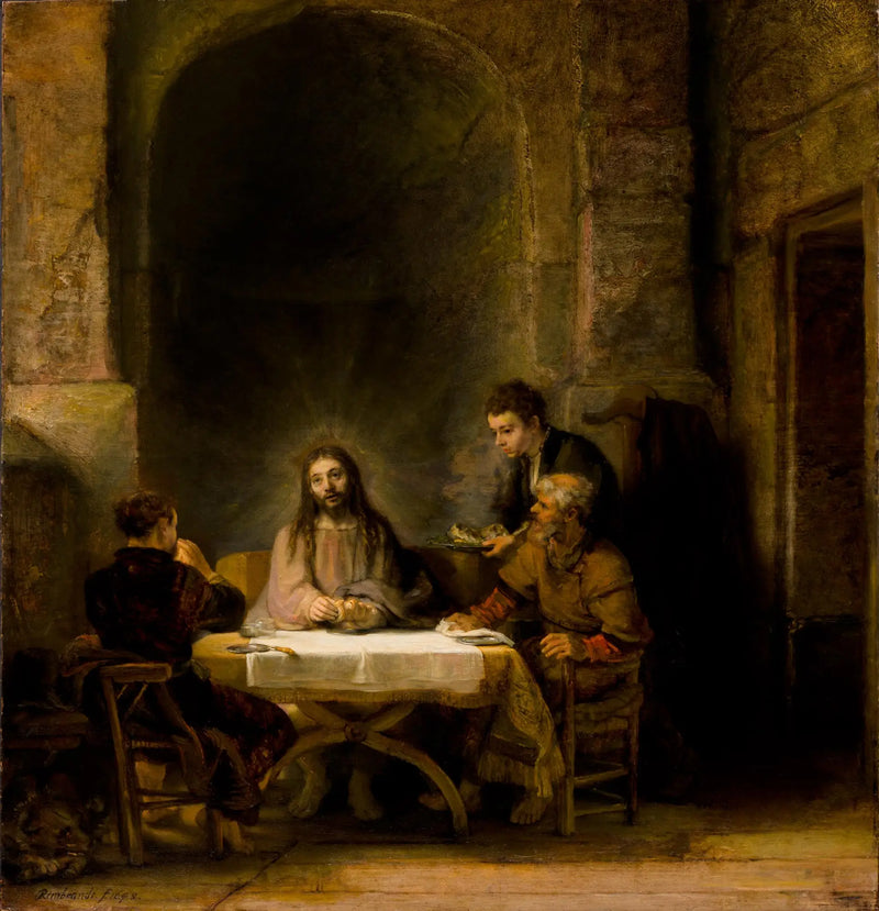 Christ Revealing Himself to the Pilgrims of Emmaus - Rembrandt