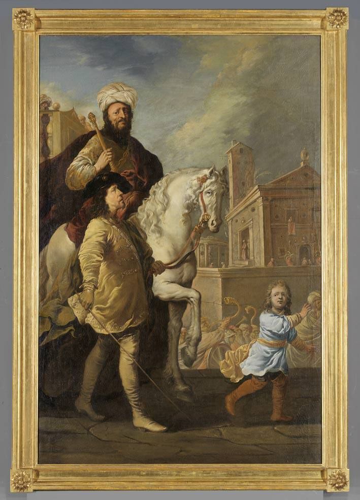 Reproduction du tableau « Triomphe de Mardochée - Rembrandt » par Alpha Reproduction en peinture à l’huile