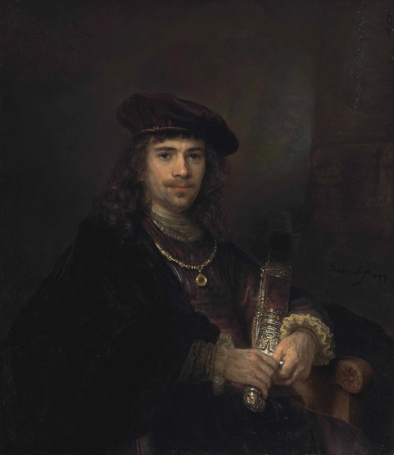 Man with a Sword and a Beret - Rembrandt