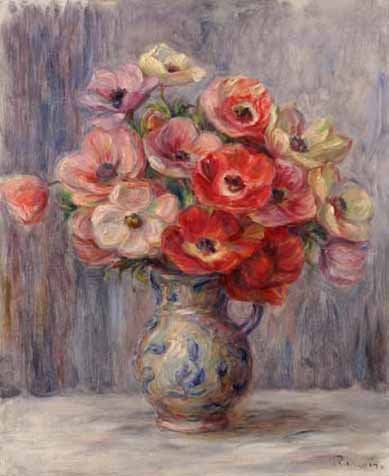 Reproduction du tableau « Anémones - Pierre-Auguste Renoir » par Alpha Reproduction en peinture à l’huile