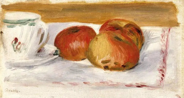 Apples and Tea Cup - Pierre-Auguste Renoir