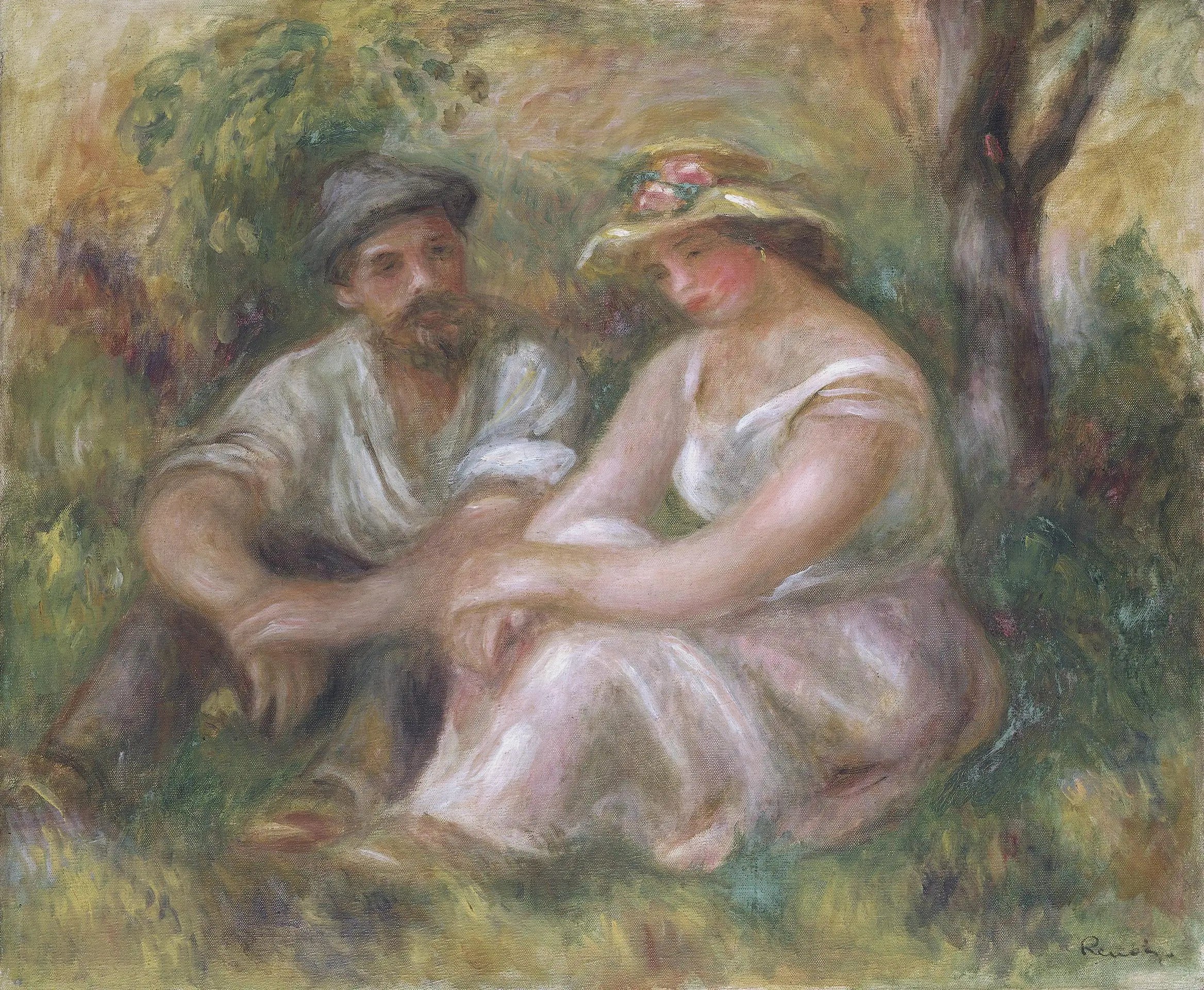 Reproduction du tableau « Conversation - Pierre-Auguste Renoir » par Alpha Reproduction en peinture à l’huile
