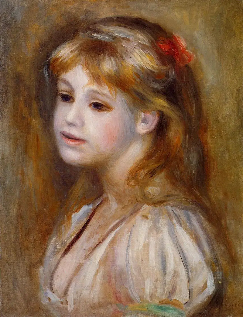 Young Girl with the Red Flower - Pierre-Auguste Renoir