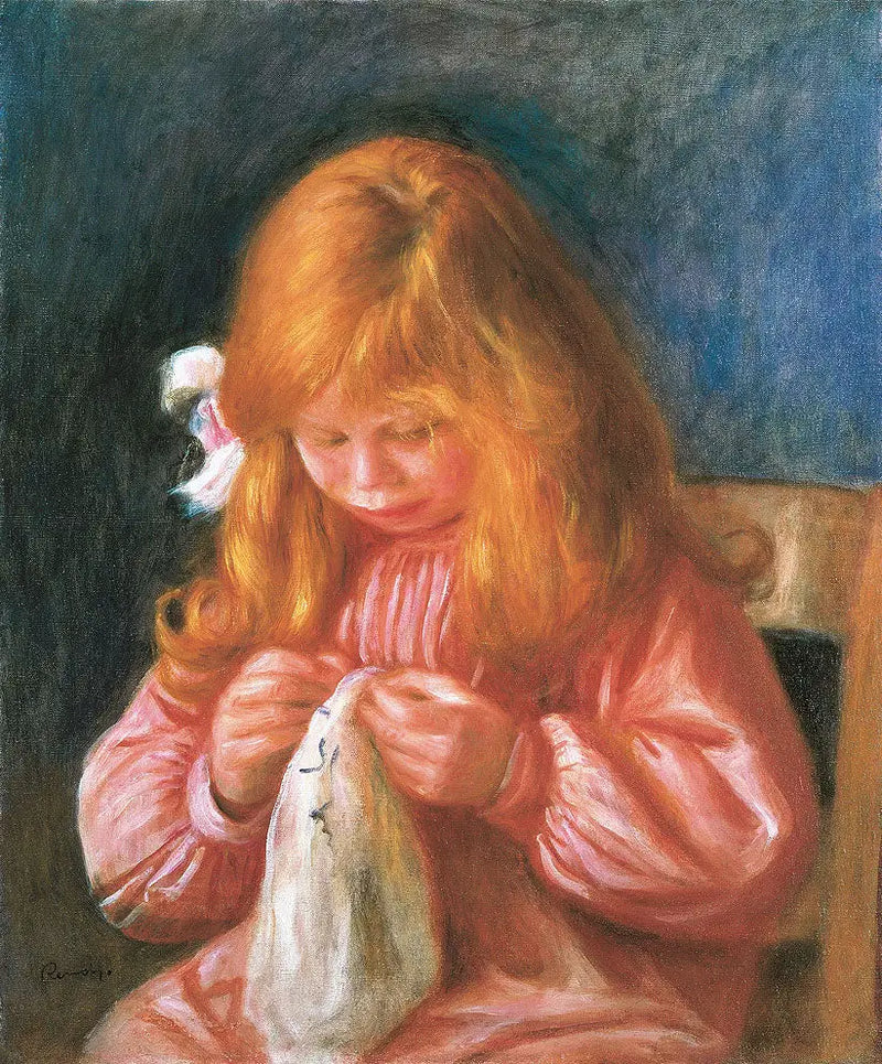 Jean Renoir sewing - Pierre-Auguste Renoir