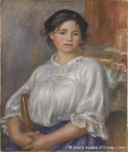 Young Girl Sitting - Pierre-Auguste Renoir
