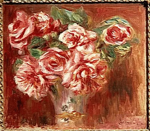 Roses in a vase - Pierre-Auguste Renoir