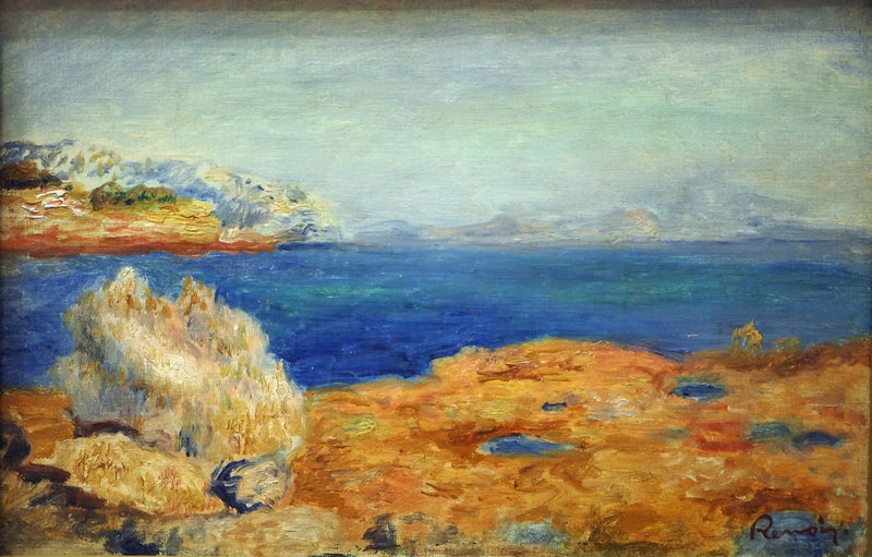 Yellow Rocks with Blue Sea - Pierre-Auguste Renoir