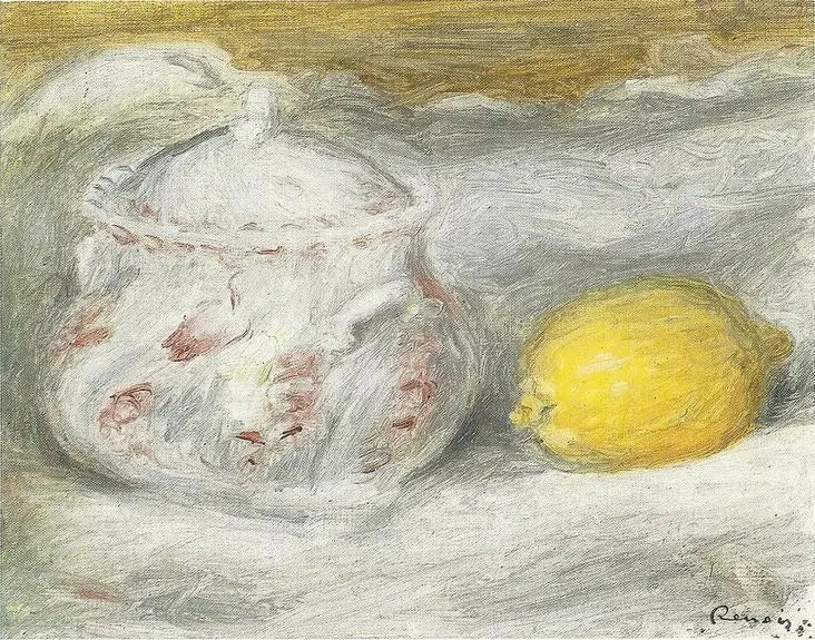 Sugar Bowl and Lemon - Pierre-Auguste Renoir