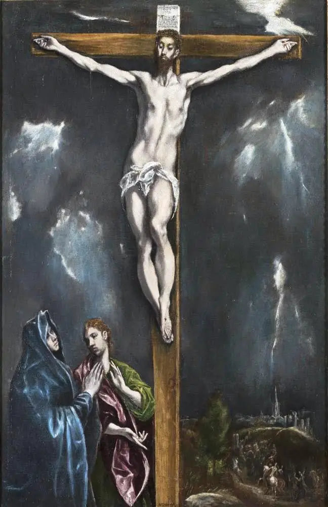 Crucifixion with the Virgin Mary and Saint John the Evangelist - El Greco