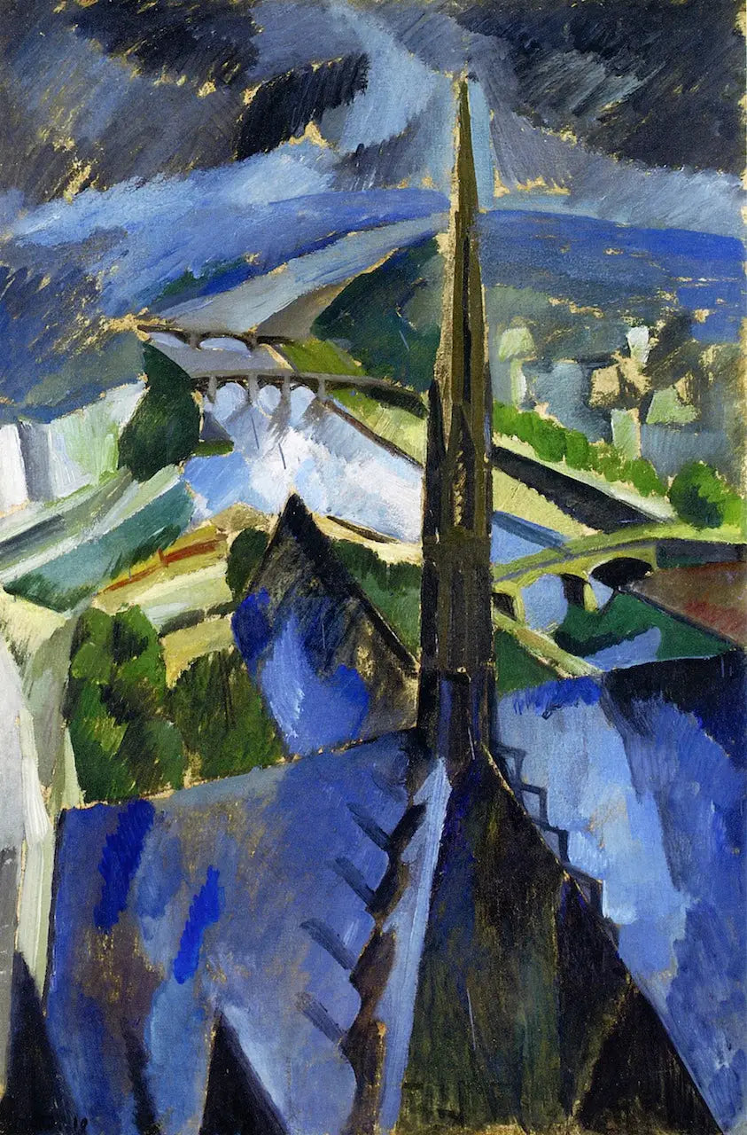 Reproduction du tableau « La Flèche de Notre-Dame - Robert Delaunay » par Alpha Reproduction en peinture à l’huile