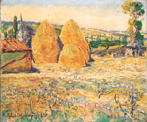 Reproduction du tableau « Paysage, les meules - Robert Delaunay » par Alpha Reproduction en peinture à l’huile