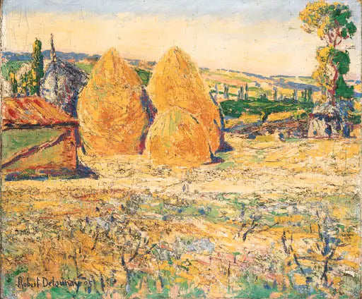 Landscape, the Haystacks - Robert Delaunay