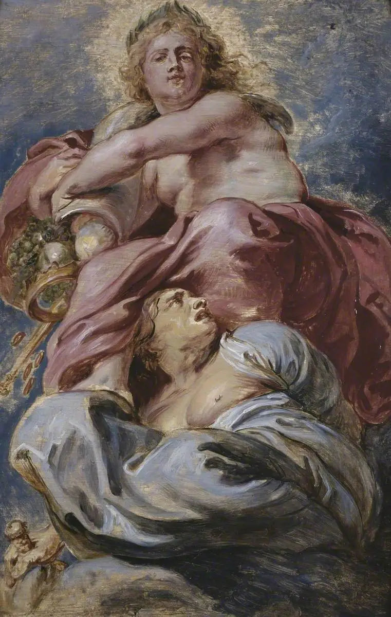 The Generosity of Jacques I Triumphing Over Avarice - Peter Paul Rubens
