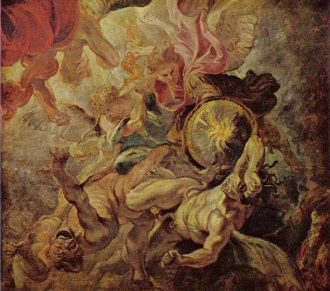 The Archangel Michael Vanquishes Satan and the Rebel Angels (Revelation 12:7-9), 1620 - Peter Paul Rubens