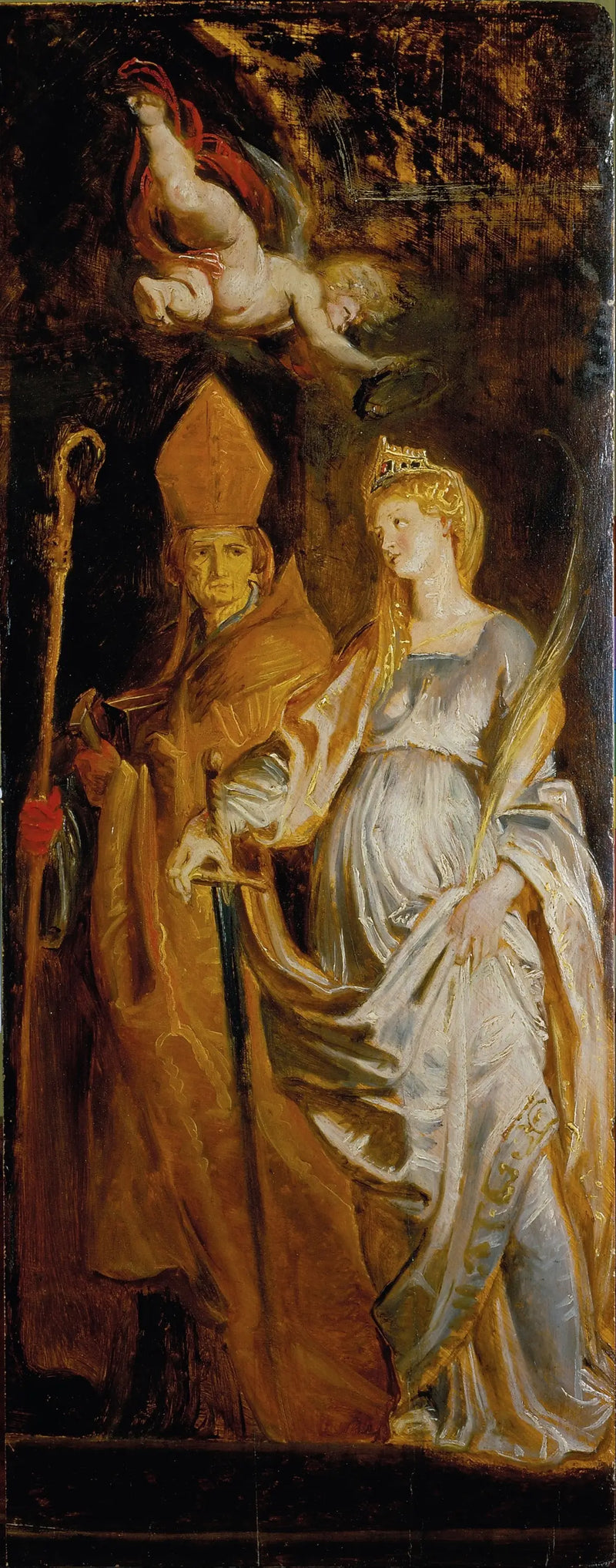 Saint Catherine of Alexandria and Eloi (associated with Saints Amand and Walburge) - Peter Paul Rubens