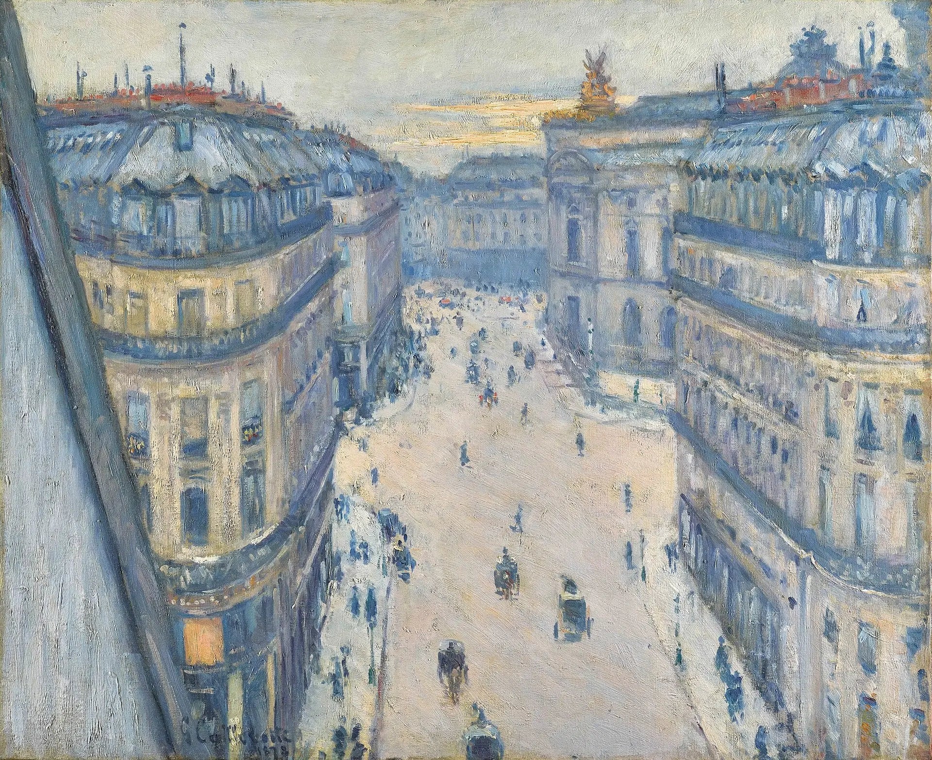 Reproduction du tableau « Rue Halévy, vue du sixième étage - Gustave Caillebotte » par Alpha Reproduction en peinture à l’huile