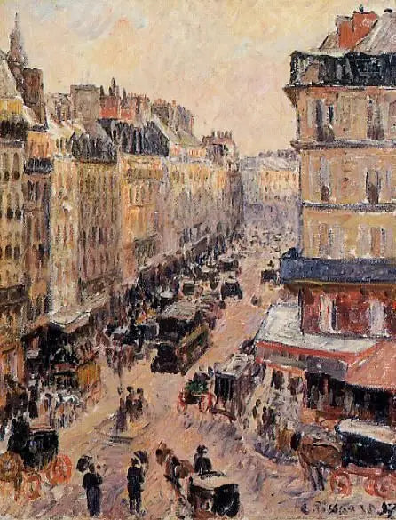 Rue Saint-Lazare, Effect of the Sun - Camille Pissarro