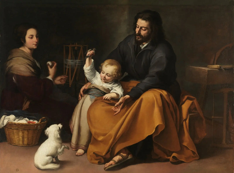 Holy Family with Little Bird - Bartolomé Esteban Murillo