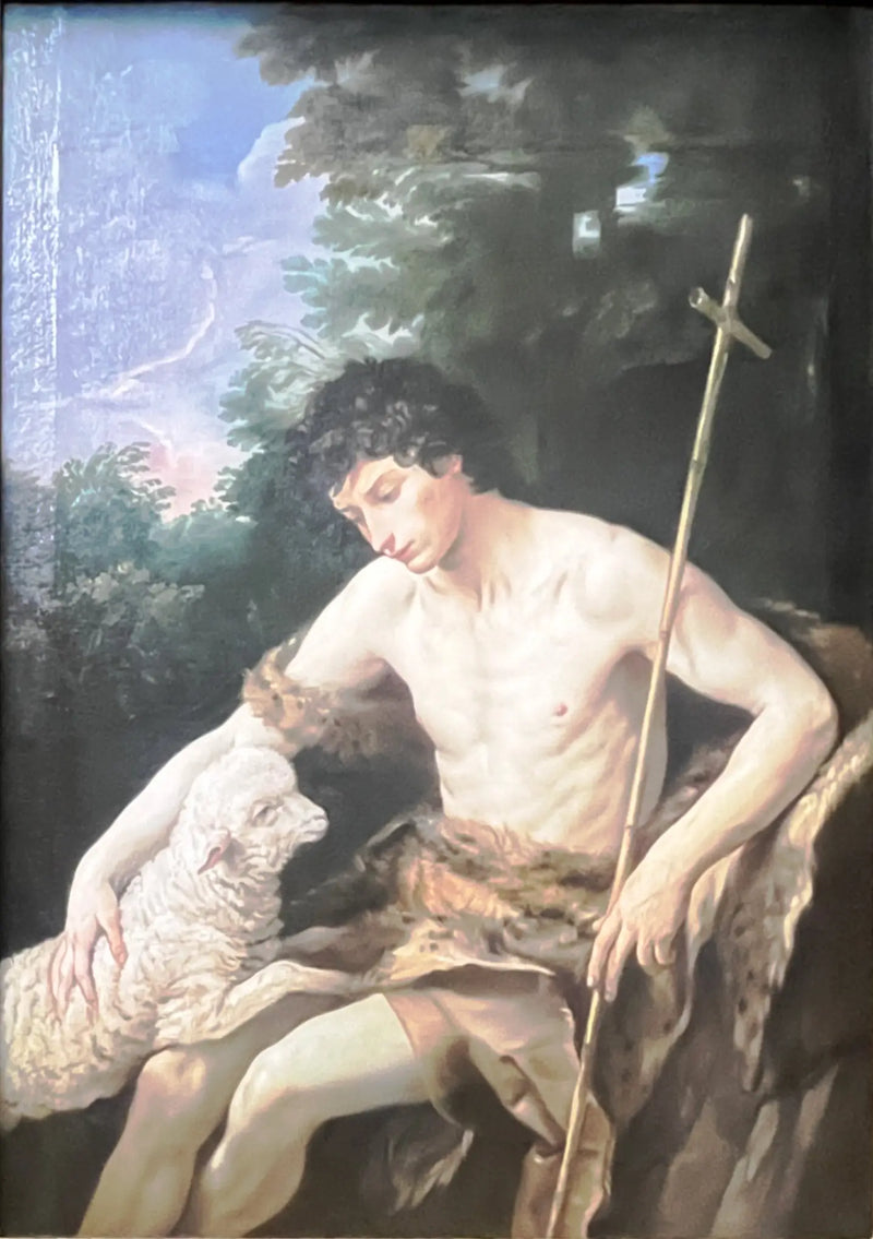 Saint John the Baptist caressing the spotless lamb - Guido Reni