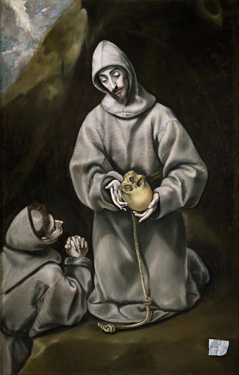 Saint Francis of Assisi and Brother Leo Meditating on Death - El Greco