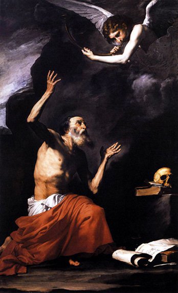 Saint Jerome and the Judgment Angel - Jusepe de Ribera