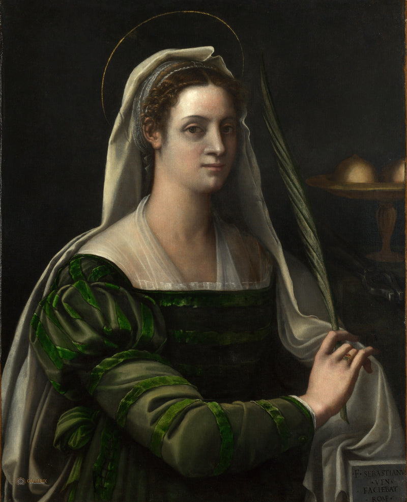 Portrait of a Lady with Attributes of Saint Agatha - Sebastiano del Piombo