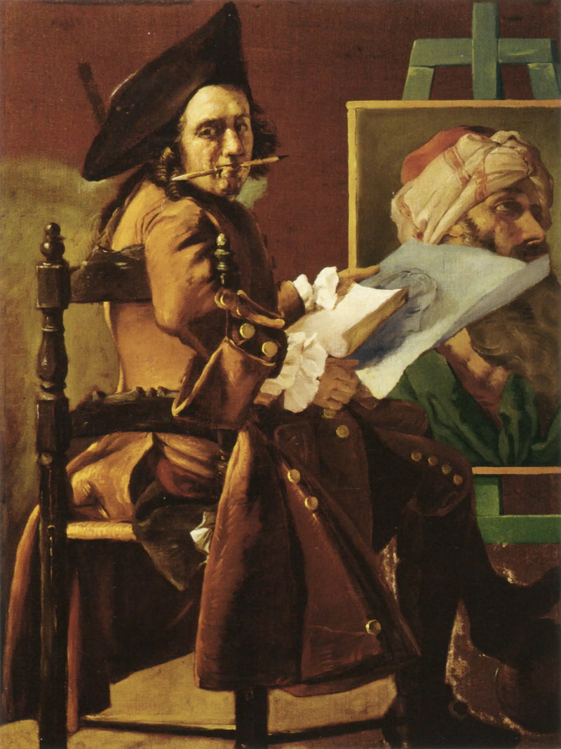 Self-Portrait at the Easel - Pierre Subleyras