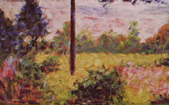 Tree-Lined Fields in Barbizon - Georges Seurat