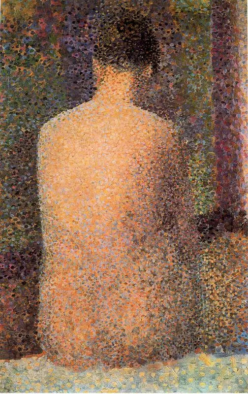 Reproduction du tableau « Poseuse de dos - Georges Seurat » par Alpha Reproduction en peinture à l’huile